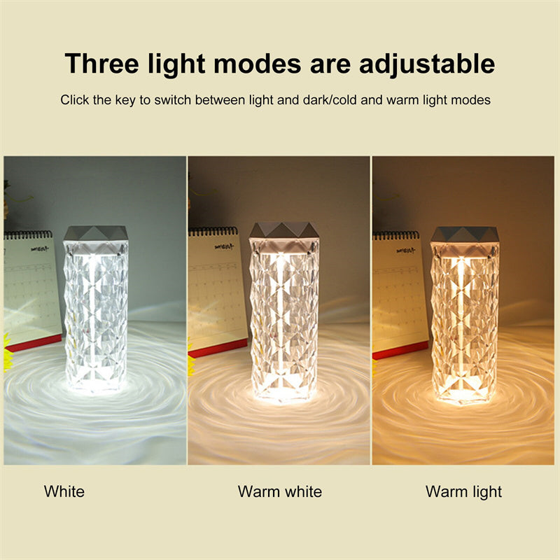 Crystal Air Humidifier Color Night Light Touch Lamp