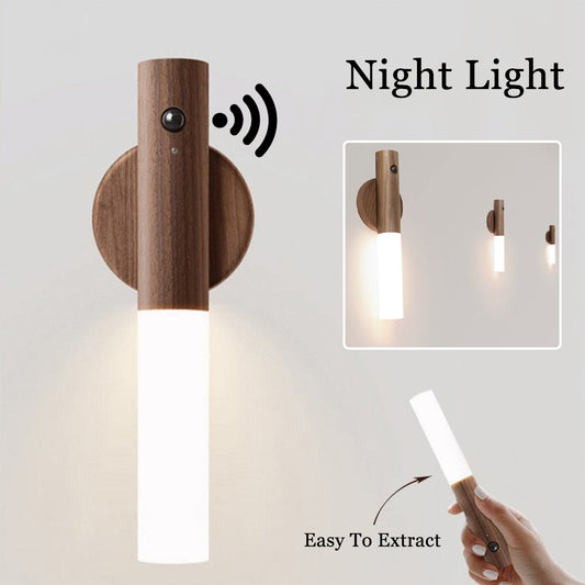 Auto LED Magnetic Wood Wireless Night Corridors Lights