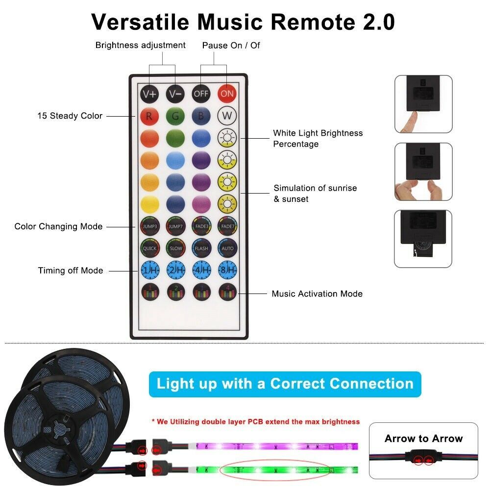 Led Strip Lights 5050 RGB Bluetooth with Remote